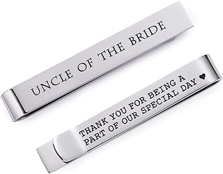 Uncle of the Bride Tie Clip - Pre-Engraved Stainless Steel Wedding Keepsake | "Thank You for Being Part of Our Special Day" Tie Bar Gift for Uncles & Groomsmen