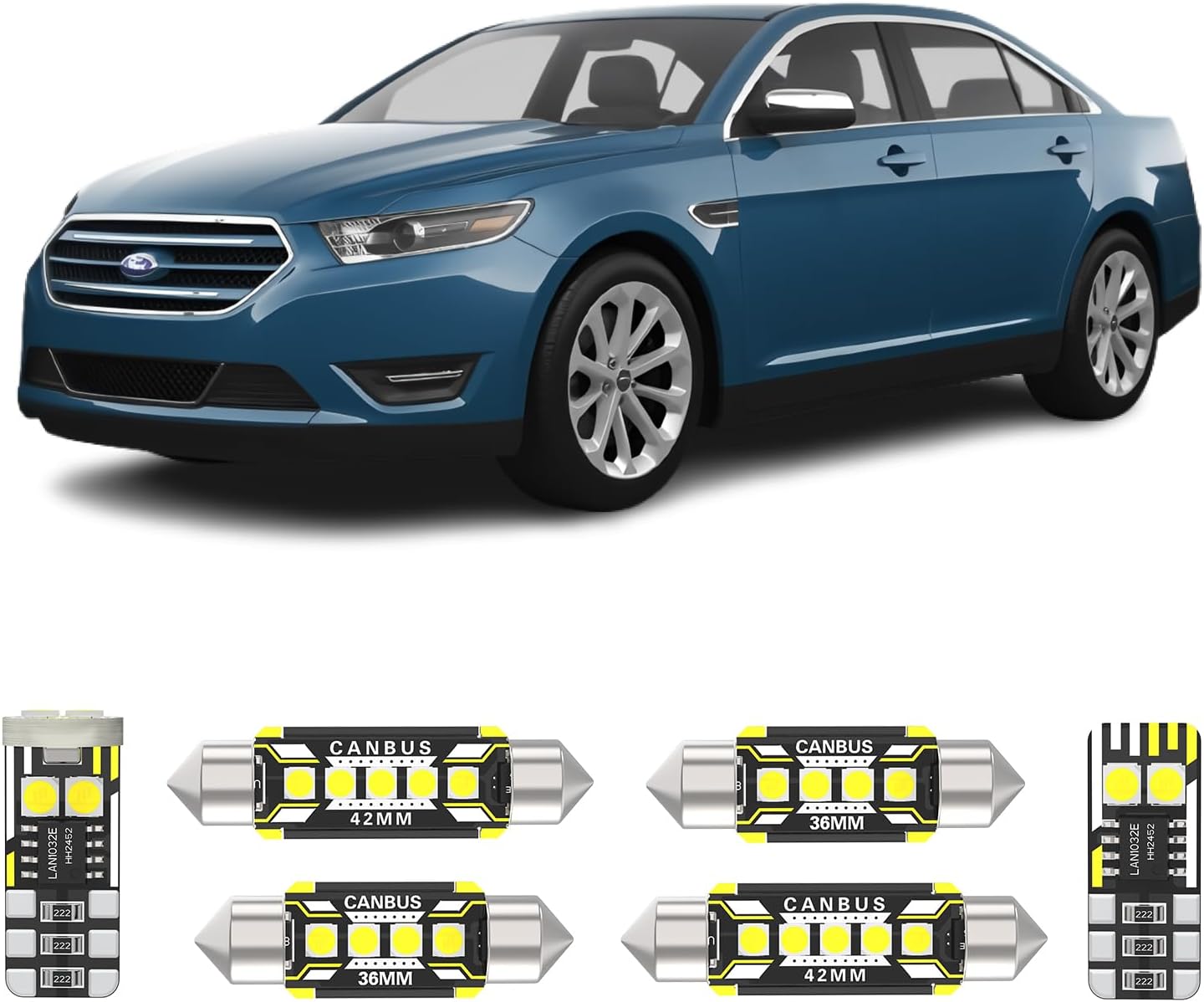 13 Pieces Interior LED Lights Replacement for Ford Taurus 2010-2019 White LED Interior Bulbs Accessories