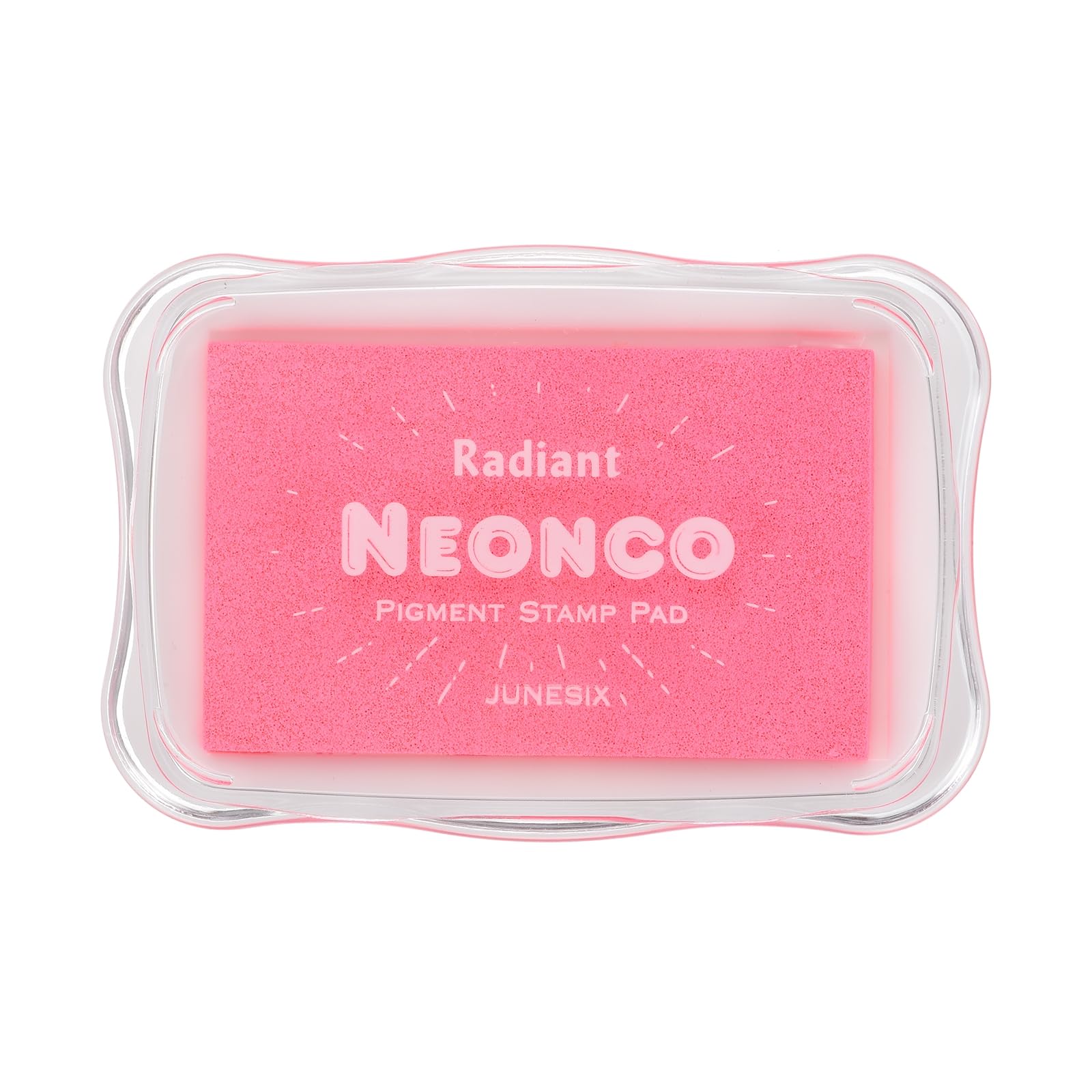 sourcing map Pigment Ink Pads for Stamps, 3.9 x 2.5 Inch Washable Embossing Craft Ink Pad Stamp for Paper, Fingerprint, DIY Card Making, Neon Pink