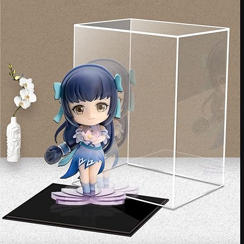 Miniatura 5 de Caja expositora de acrílico transparente, versátil exhibidor de coleccionables, a prueba de polvo con base gruesa, para exhibición, figuras de