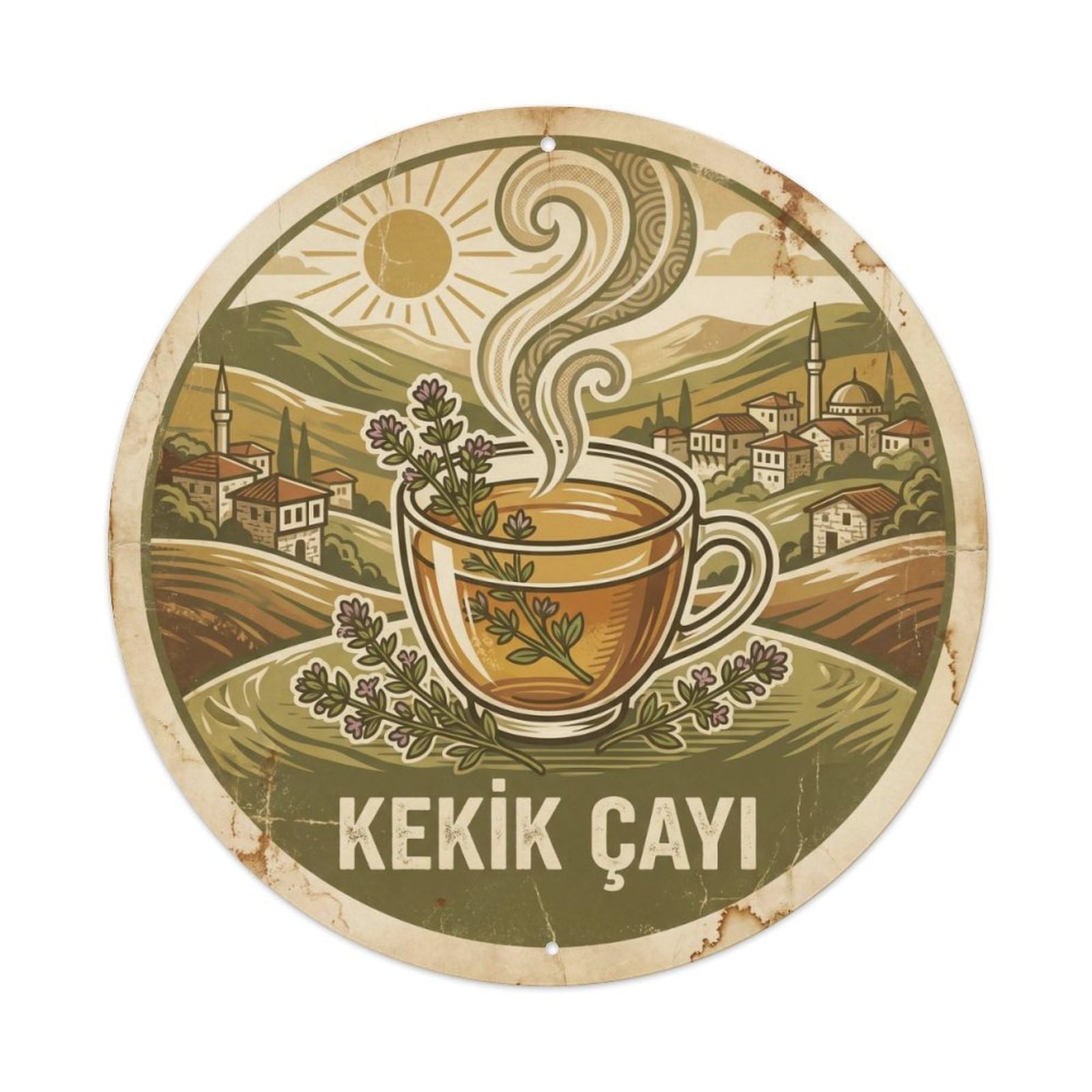 Tea Teahouse Turkey Culture Oolong Screenprint Travel Metal Tin Sign