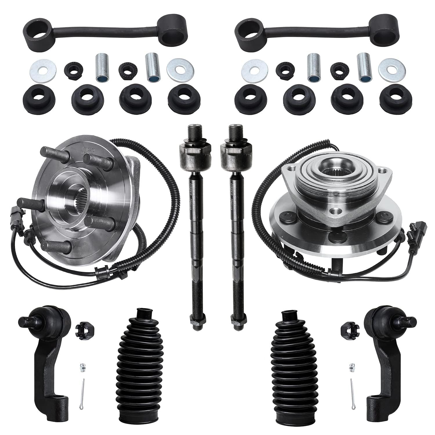 Detroit Axle - 10pc Front Wheel Bearing Hubs Kit for 2008-2012 Jeep Liberty