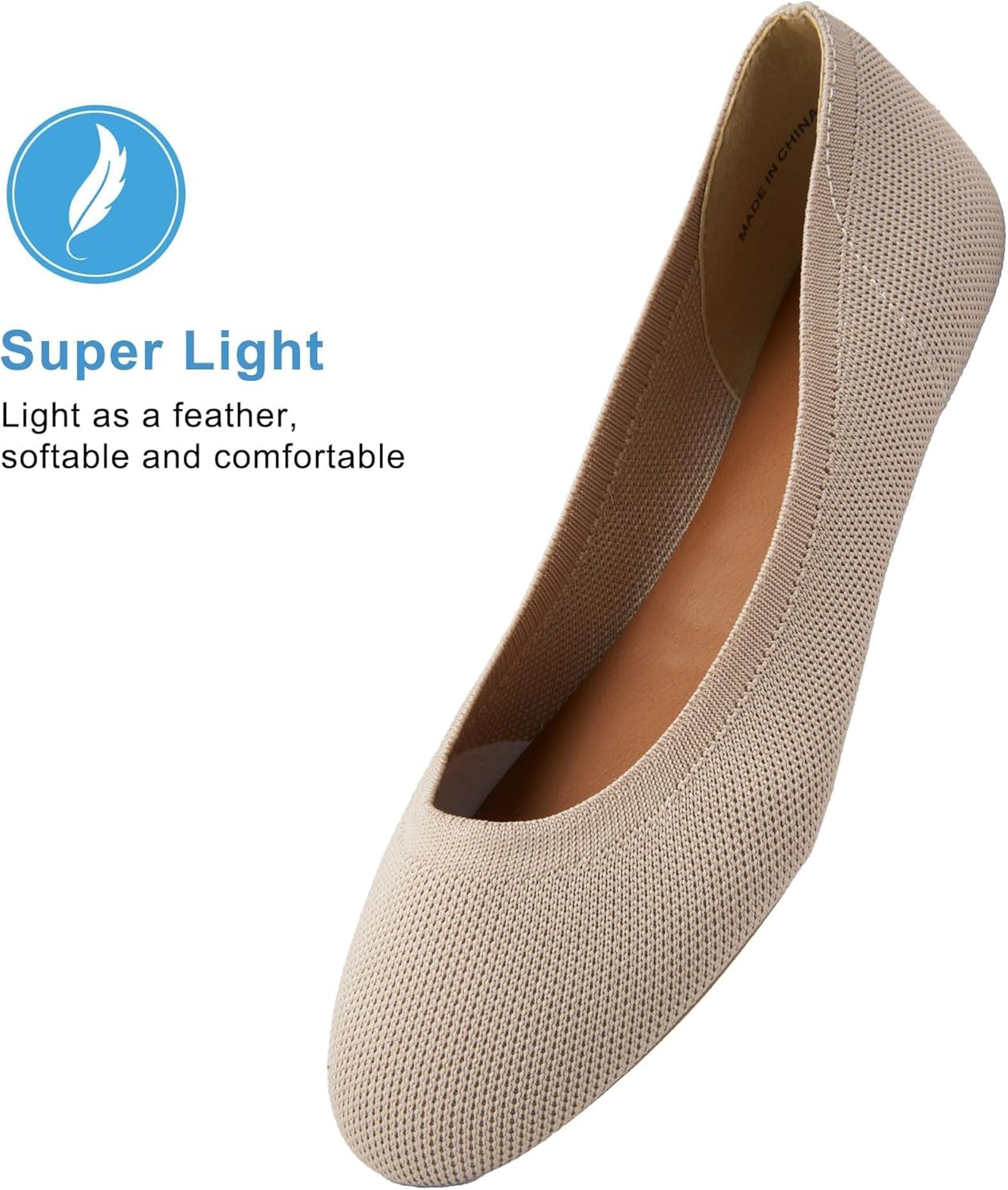 Women's Ballet Flats Round Toe Soft Knit Ballerina Flats Slip On Dress Shoes for Women Walking Dressy Casual Work Wedding - Image 3