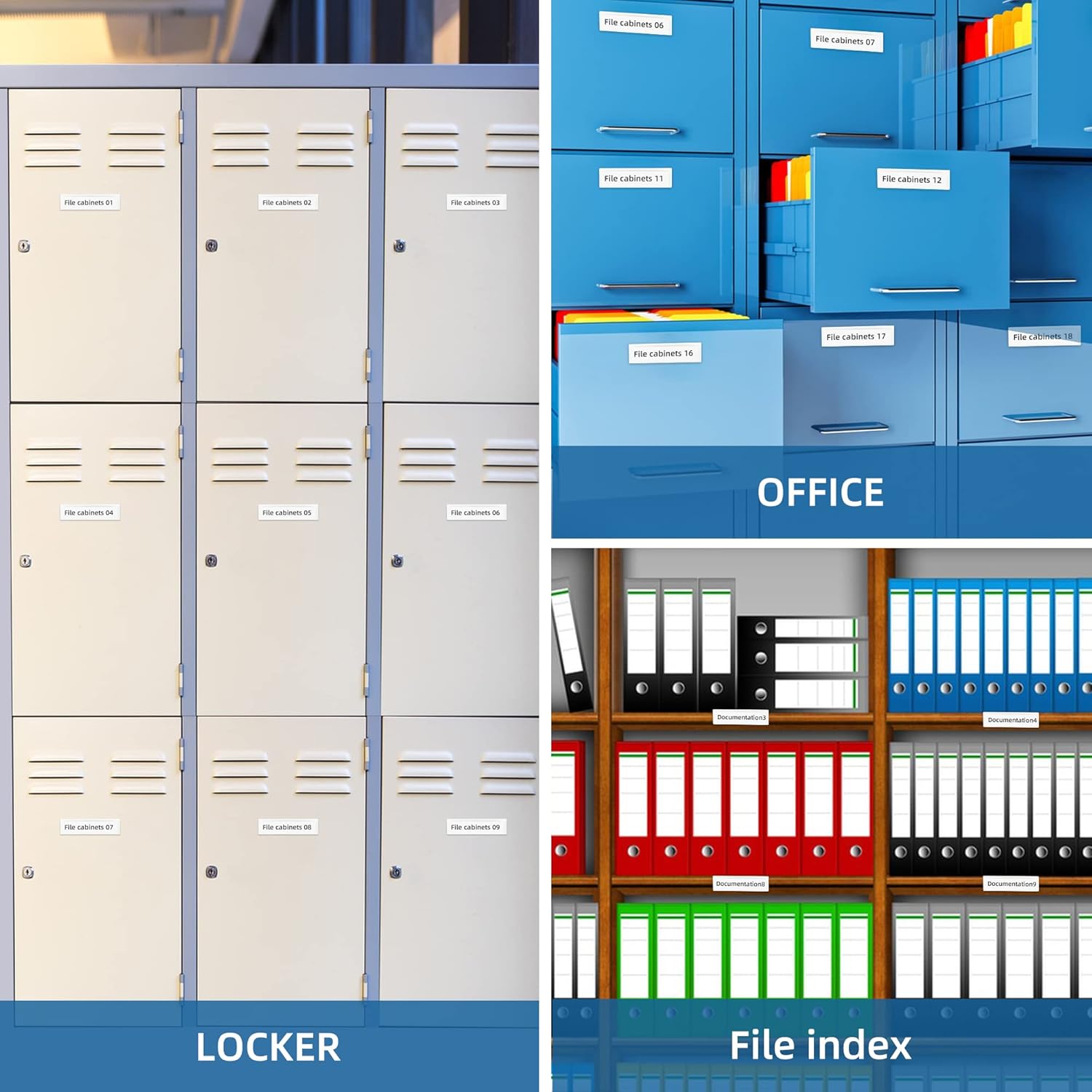 60 Pieces Shelf Tag Label Holders with 100 Pieces Label Paper Insert Adhesive Pockets Protecting for Storage Bins Clear Plastic Price Tag for School Classroom Mailbox Cabinet Kitchen : Office Products