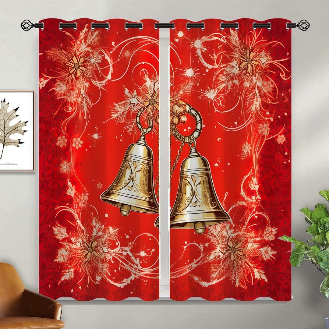 Vorhänge Schlafzimmer 3D Weihnachten 220X215 cm (B + H) Vorhang Gardinen Blickdicht Mit Ösen Thermovorhang Lichtdicht Für Wohnzimmer Schlafzimmer Kinderzimmer/Uv-Schutz-43020563