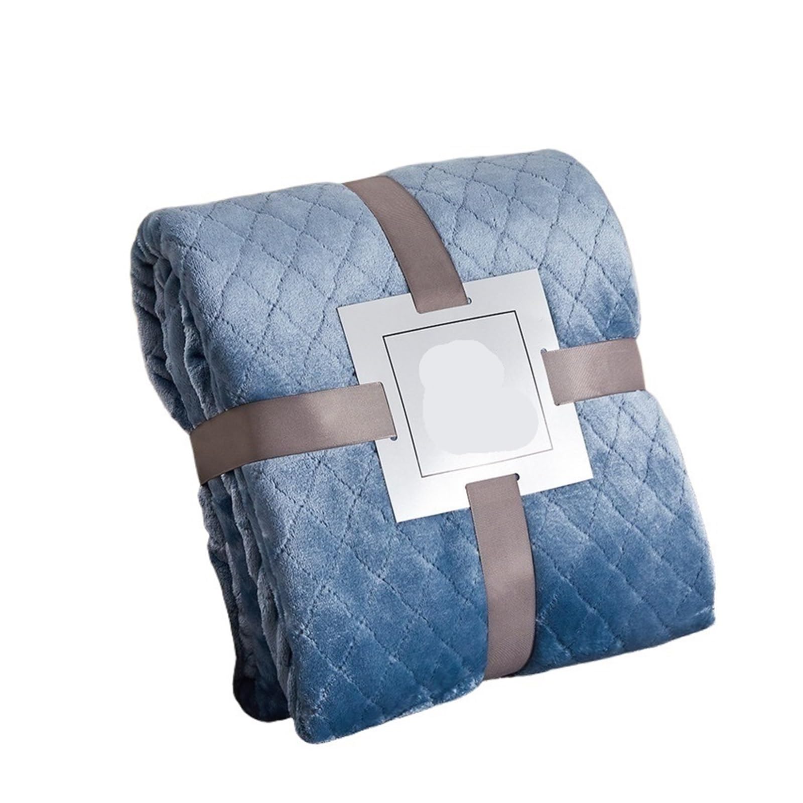 Plaid de canapé bleu 150x200cm en velours corail et flanelle chaude