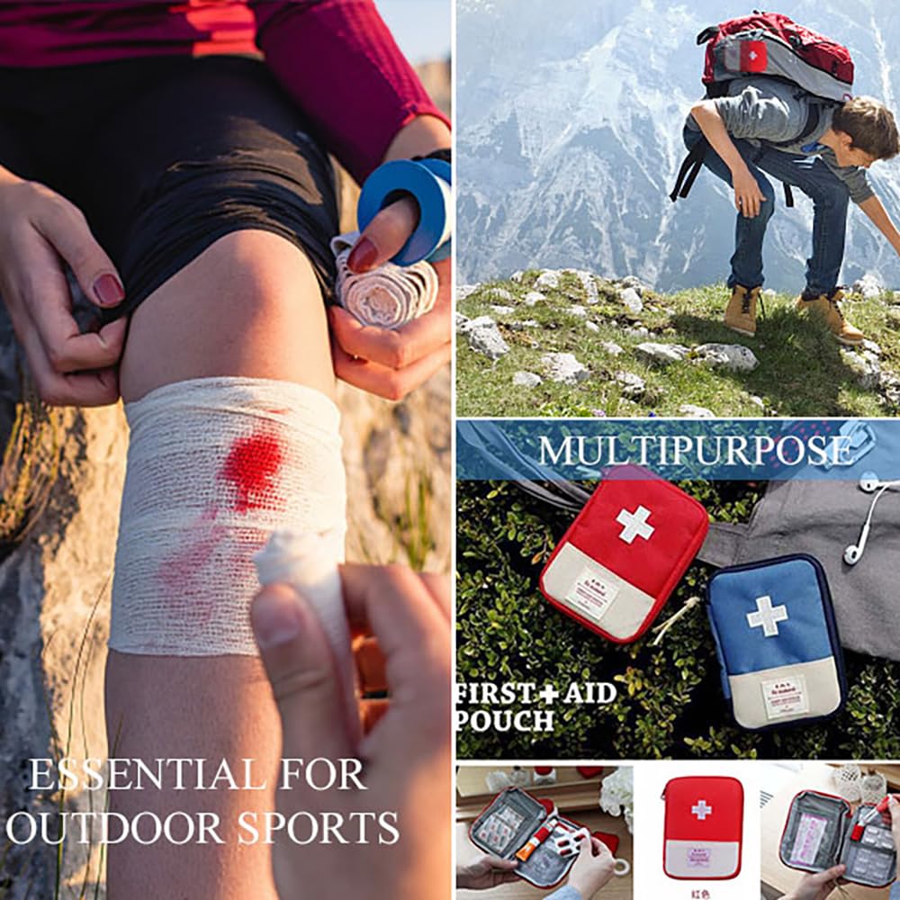 4 Piezas Botiquín de Primeros Auxilios, Mini Bolsa Médica Vacía, Botiquínes de Viaje Portátil para Situaciones de Emergencia en el Hogar, Oficina, Viajes