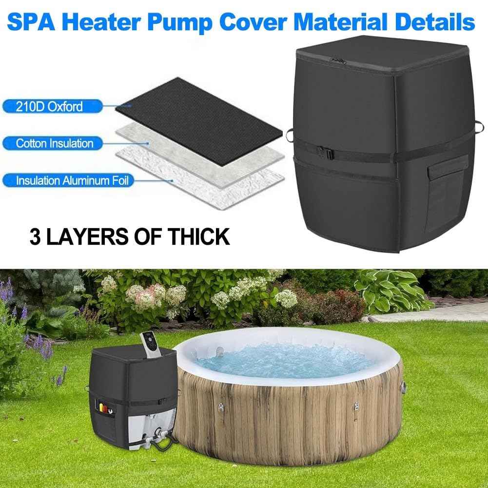 Funda para calentador de spa de invierno, 43 x 35 x 54 cm, impermeable