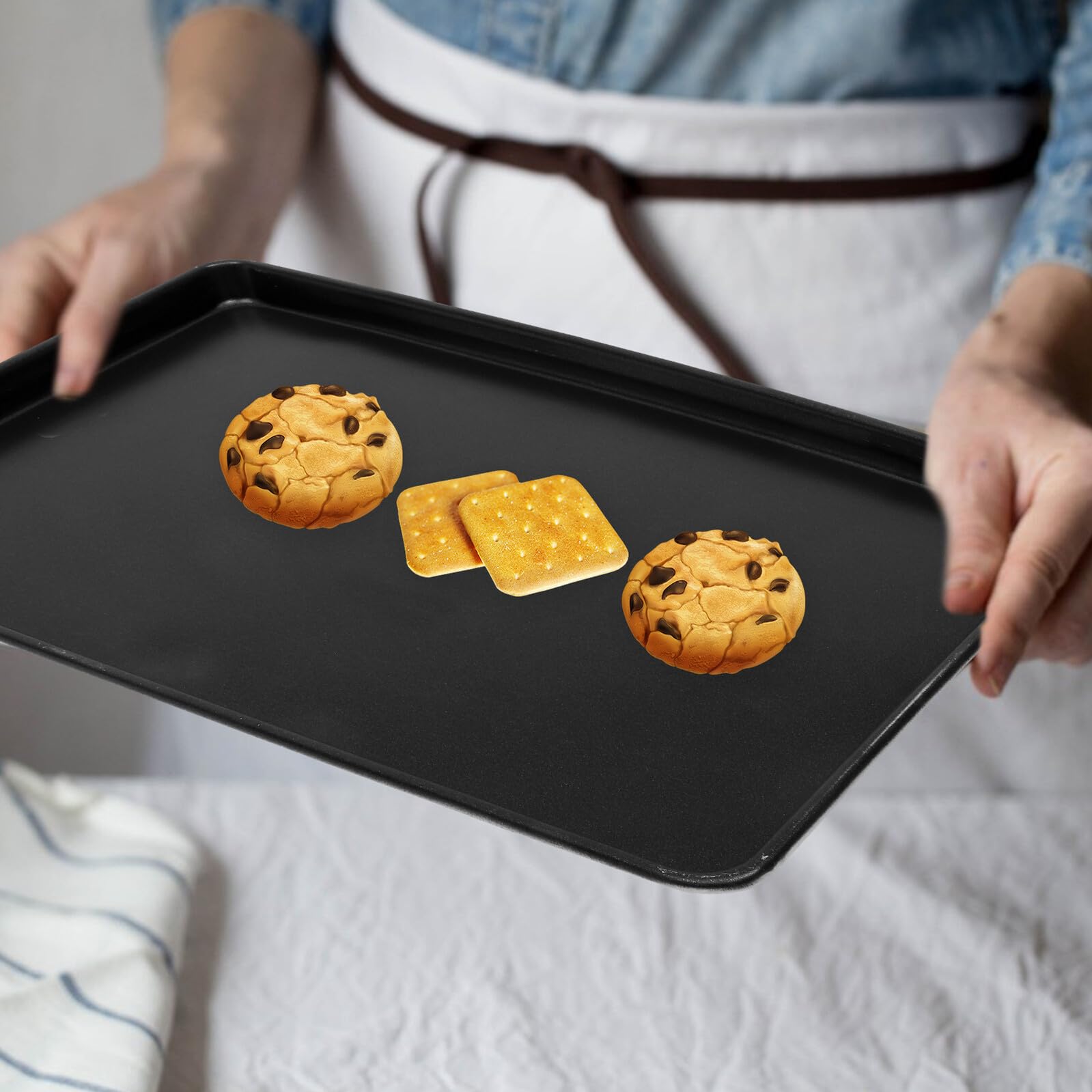 SOIMISS Rechteckiges Ofenblech aus Aluminiumlegierung Antihaftbeschichtetes Backzubehör für Vielseitiges Backen und Braten für Kleine Familien und Einzelpersonen