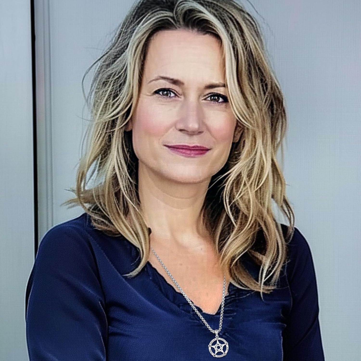 Eusense Nudo De Bruja Plata 925 Original Witches Knot Necklace Tetragrammaton Hecate Triple Moon Goddess Lilith Jewelry Pentagram Pendant for Women Men