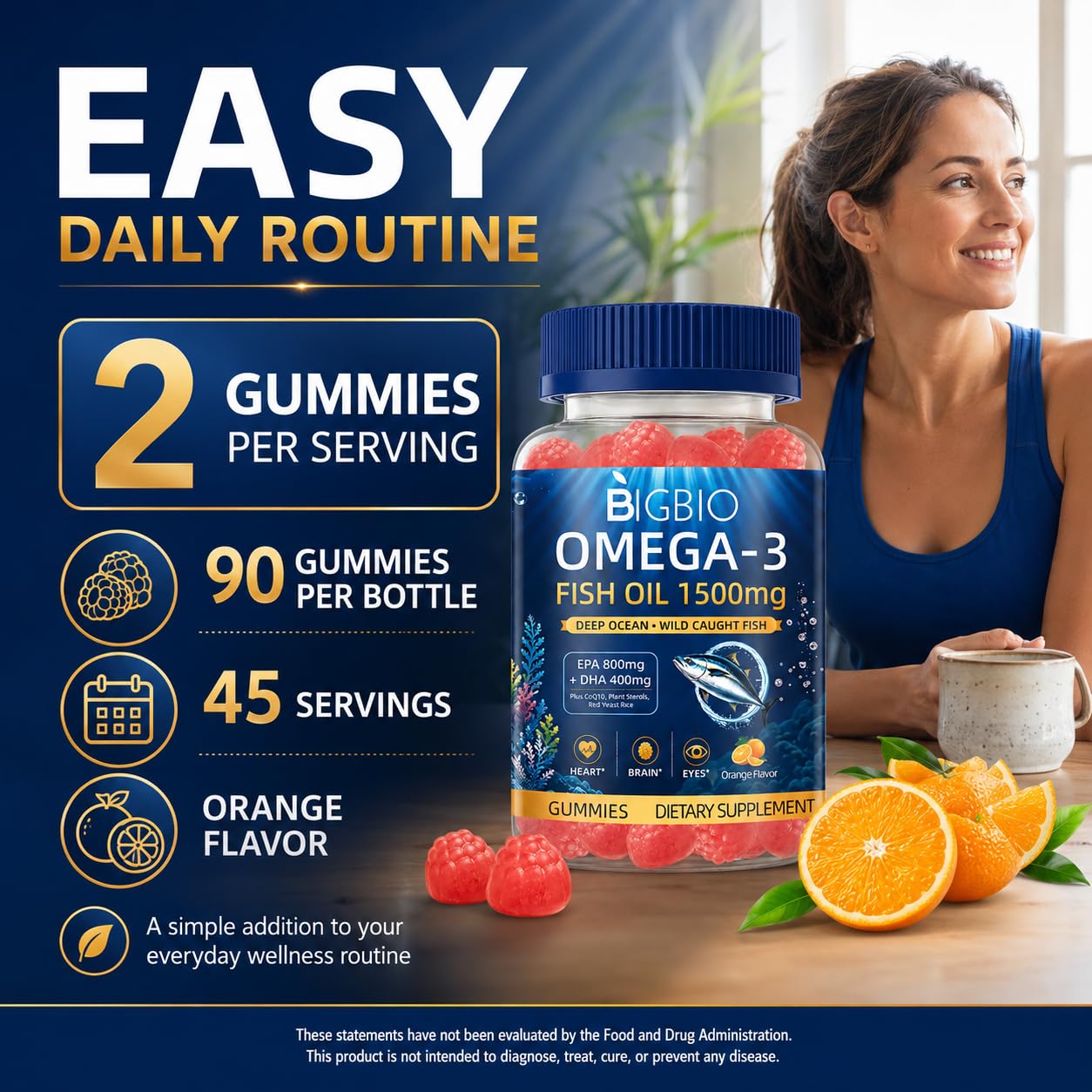 Omega-3 Fish Oil Gummies 1500mg for Adults, Triple Strength EPA & DHA with CoQ10, Red Yeast Rice, Bergamot & Antioxidants, Wild-Caught, Sugar-Free, Burpless, Heart & Brain Support, 90 Count — Amazon image 7