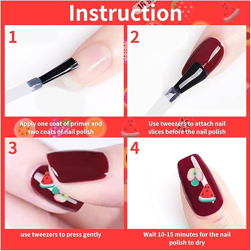 Miniatura 4 de 24 cajas de rebanadas de uñas de frutas, rebanadas de uñas de frutas 3D, rebanadas de uñas de patrones surtidos, dijes de limo de frutas para uñas,