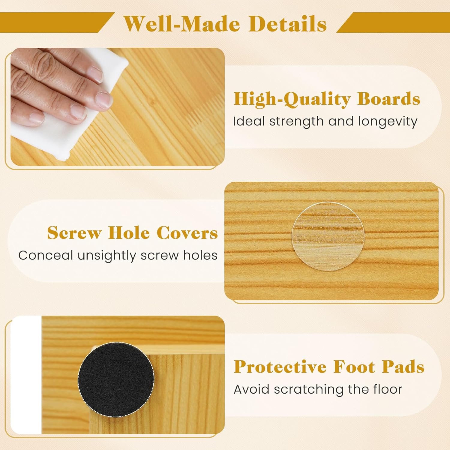 Giantex 6-Tier Geometric Bookshelf, S-Shaped Bookcase with 2 Anti-Tipping Kits, Wooden Display Shelf, Decorative Storage Shelving Unit, Home Storage Organizer for Office Living Room, Burlywood