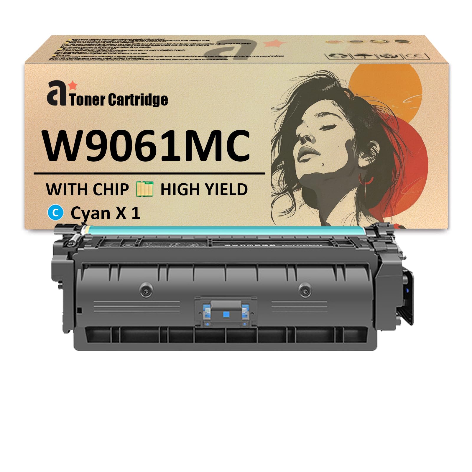 Toner Cyan W9061MC Compatible HP Color LaserJet Managed E55040, MFP 57540DN - Neuf