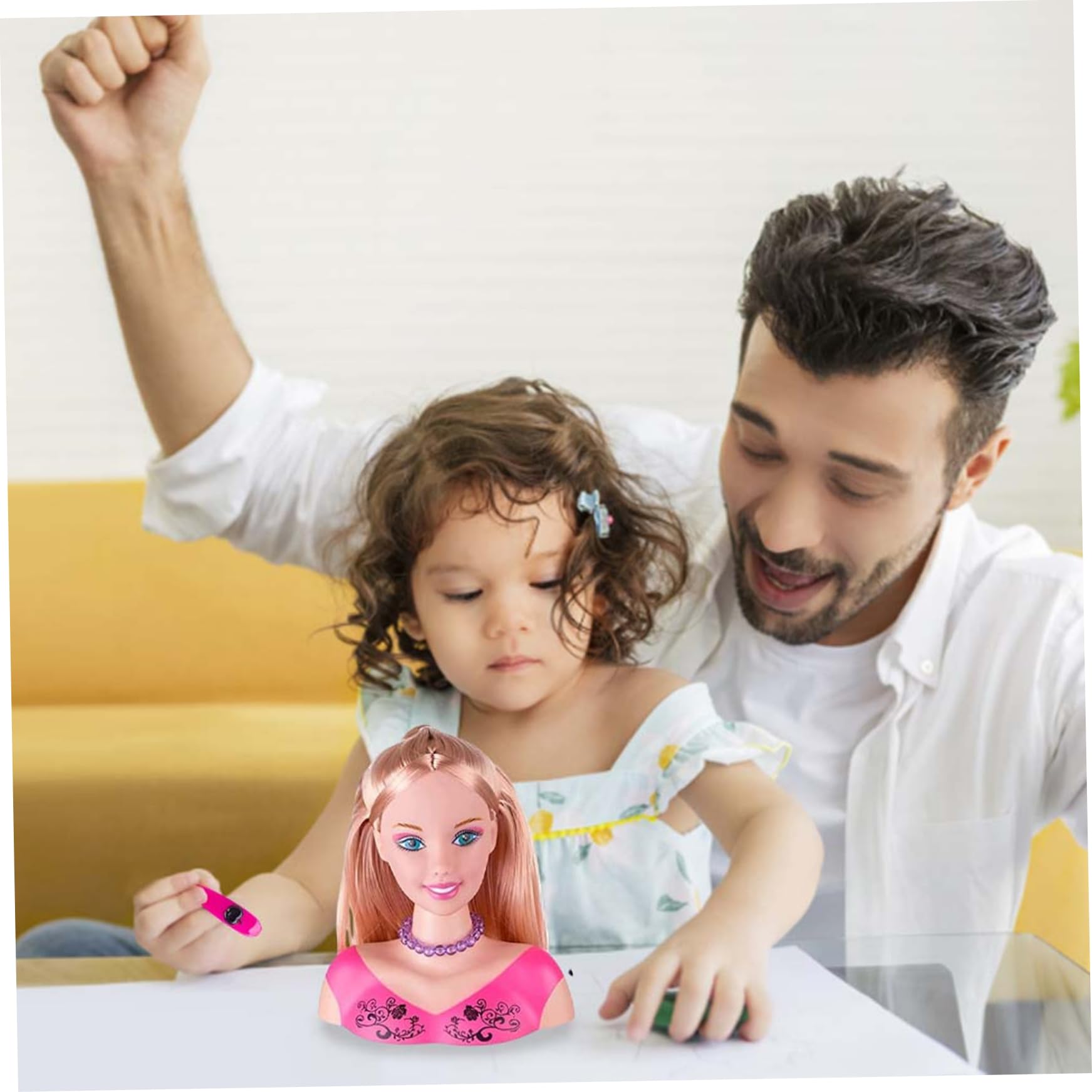 HoveeLuty Cabeza de muñeca para peinar, 35 Piezas/Juego, Cabeza de muñeca simulada para peinar, Juguetes de Juego de simulación para niñas, Regalos para niñas, de 2 HoveeLuty Cabeza de muñeca para peinar, 35 Piezas/Juego, Cabeza de muñeca simulada para peinar, Juguetes de Juego de simulación para niñas, Regalos para niñas, de 2