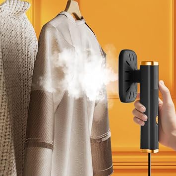 Portable Handheld Steamer for Clothes, Rotatable Handheld Steam Iron, Foldable Travel Garment For Fabric Clothes Black