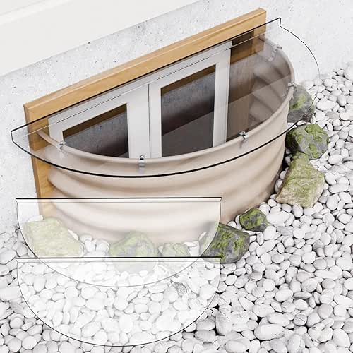 2-Pack Window Well Cover Outside 40" X 16", Clear Polycarbonate