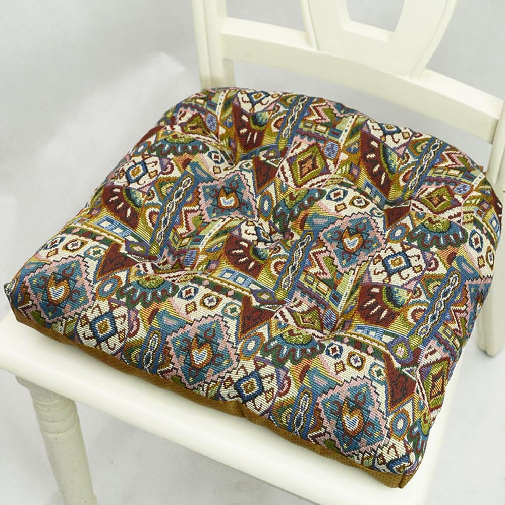 Chair Cushions for Dining Chairs Indoor Seat Cushion 2/4/6 Pack Non-Slip Chair Pads with Ties,17"x17" U-Shaped Tufted Chair Cushions for Kitchen Sofa Office Room Decor (2,Red)