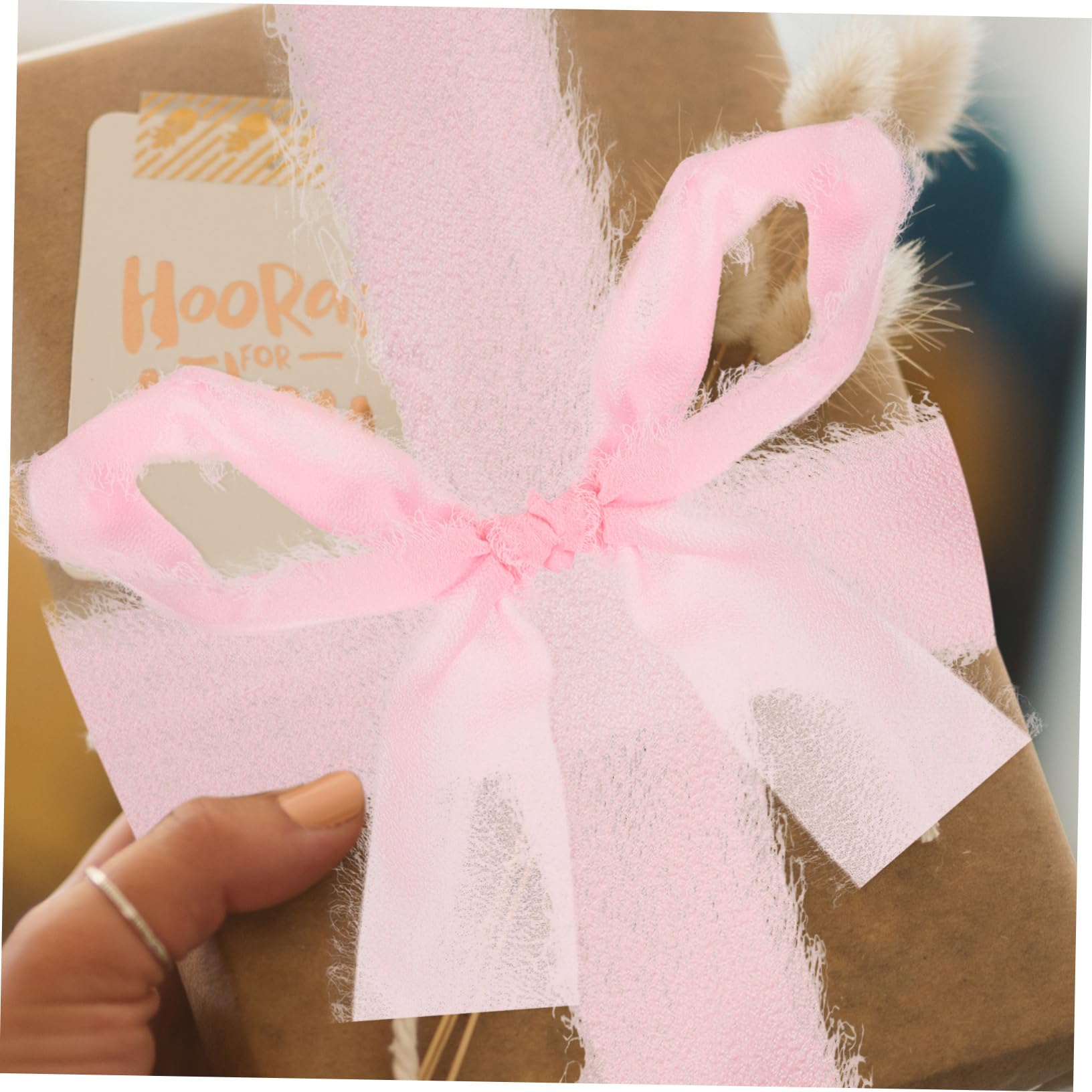 8rotoli Ribbons Chiffon Frange Per Decorazioni Per Bouquet e Matrimoni Colori Latte e e Resistente e Chic