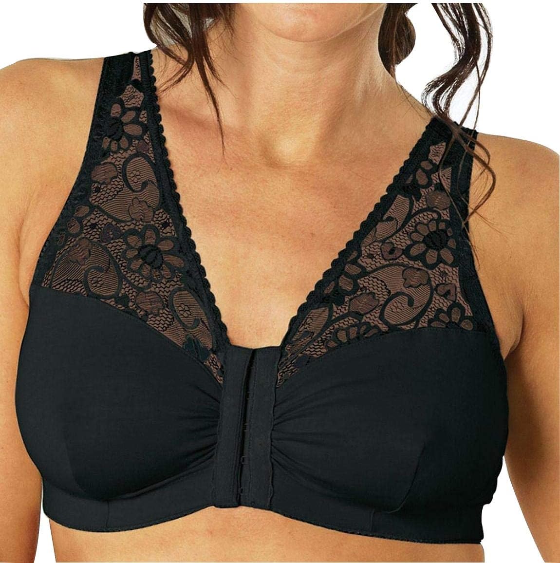 Eden House Ladies Womens Front Fastening Ella Magic Bra Black 14