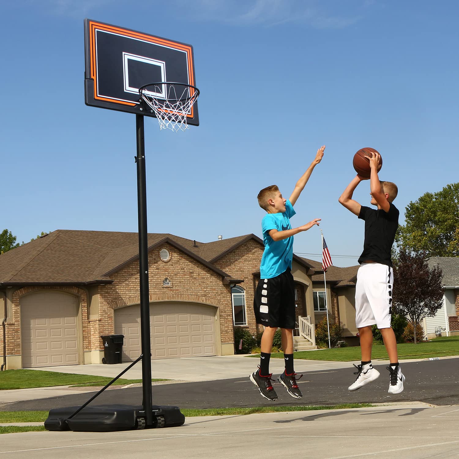 Basketball Hoop, Basketball Goal 7FT to 10 FT Height Adjustable Portable Basketball Backboard