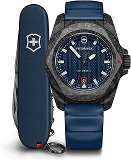 Victorinox I.N.O.X. 오토매틱 블루 다이얼 블루 고무 스트랩 시계 세트 41mm - 242022.1