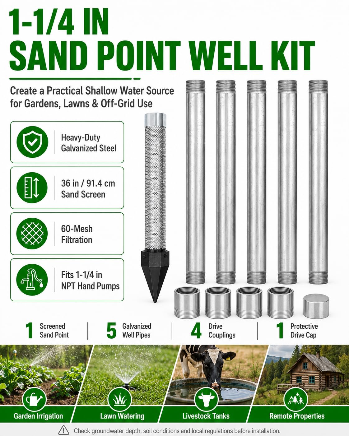 Kit de puits Hors réseau pour pelouses et Petites fermes