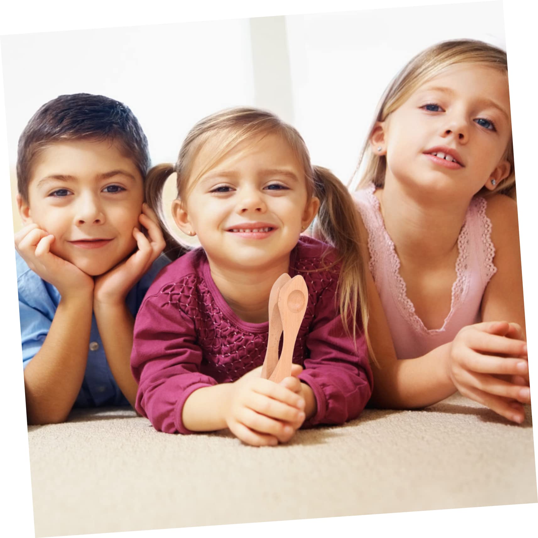 BESPORTBLE 5 Pezzi Cucchiai Musicali in Legno Naturale per Strumento Percussione Educativo per Feste e Spettacoli con Finitura Liscia e Tocco Confortevole