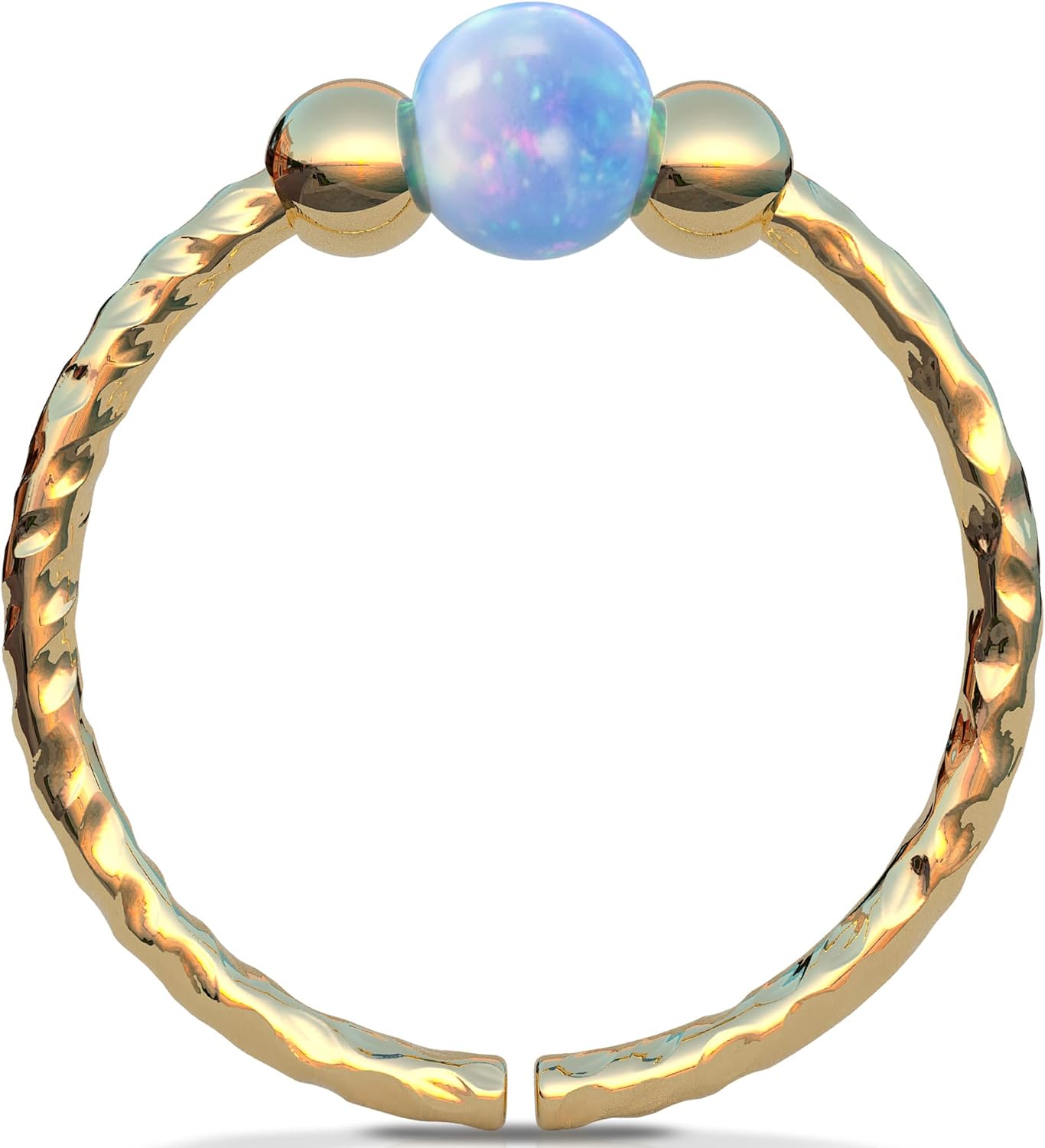 Cartilage Hoop Earring - 20G Gold Filled helix piercing earring - Light Blue Opal cartilage earring , Gold cartilage hoop