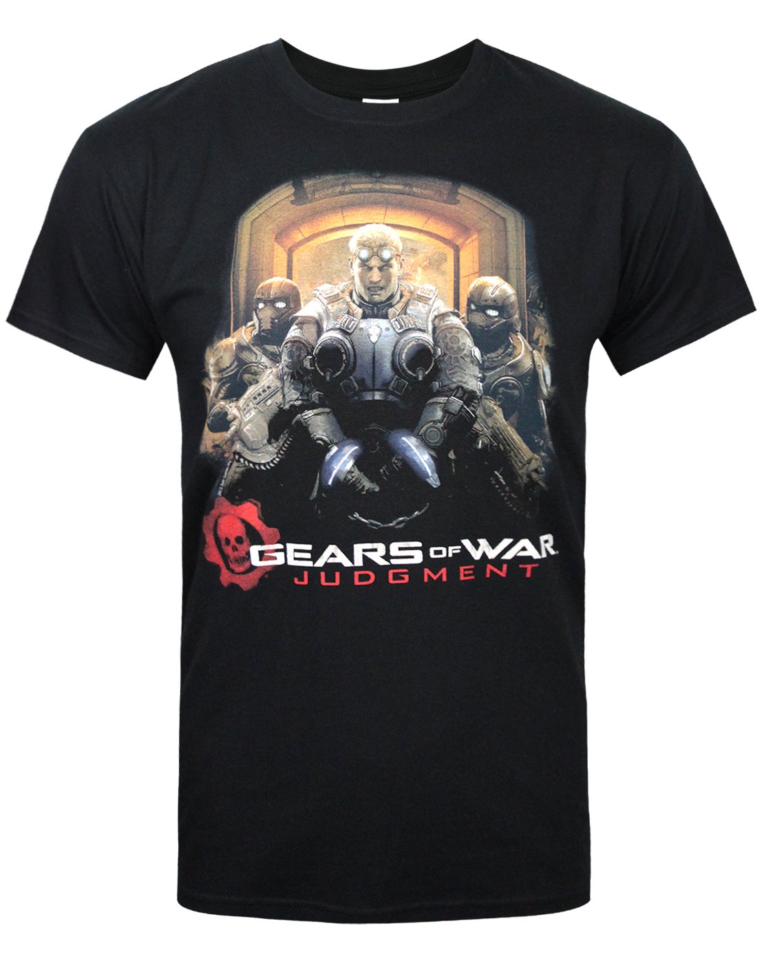 Vanilla Underground Men's Black Gears Of War Lt Damon Baird Graphic Short Sleeved T-Shirt - Small