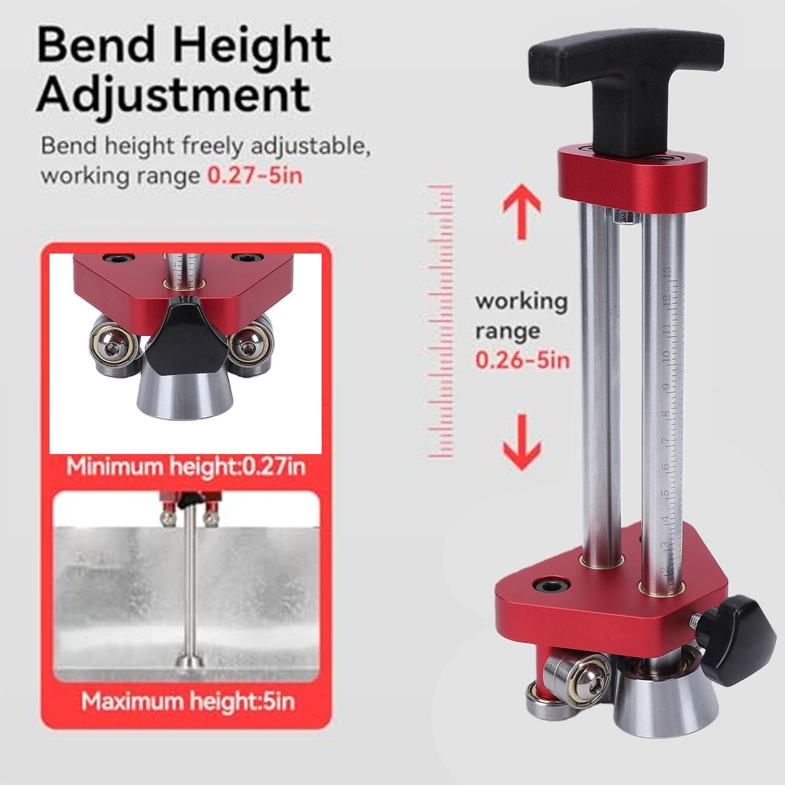 Aramox Cintreuse à Rouleaux de Tôle 7 à 130 Mm Réglable de 0 à 100 Degrés pour Atelier et Fabrication de Métal