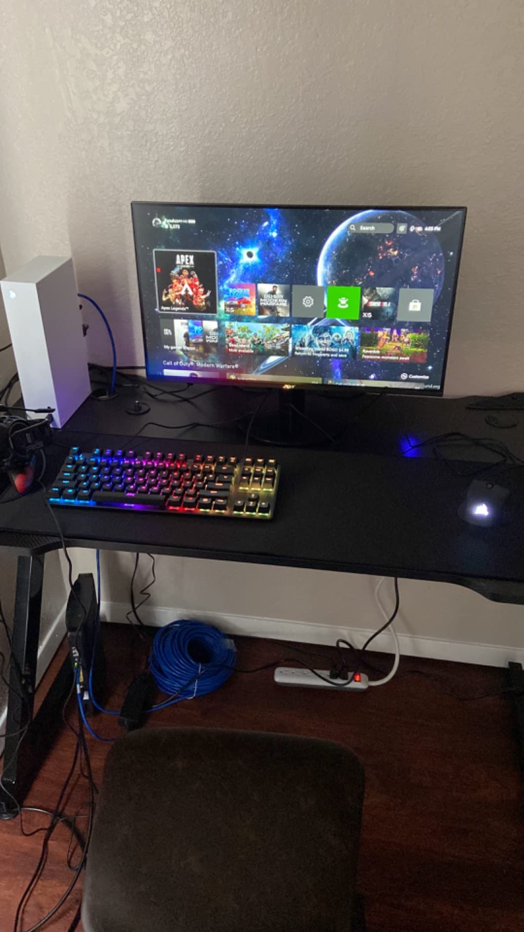 $12/mo - Finance Shahoo PC Gaming Desk 44 Inch Z Shaped Carbon Fiber ...