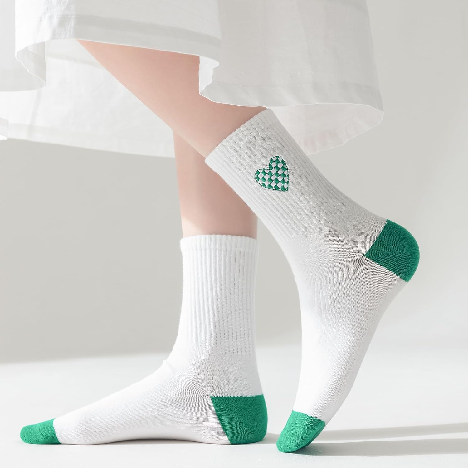 5 Pairs Cute Big C Letter Crew Socks Sports,Casual,Striped for Women Socks - Image 6