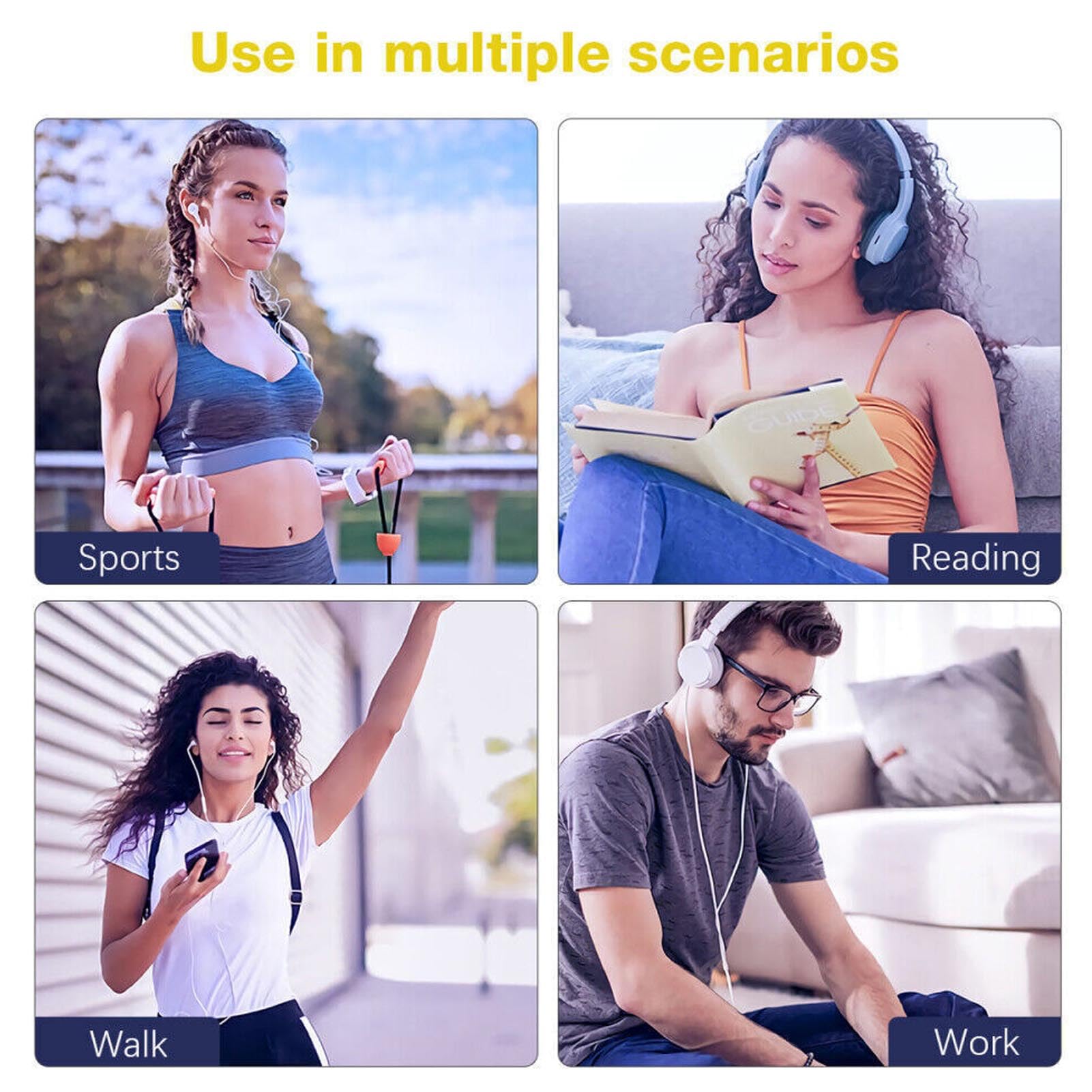 Asixxsix Lettore MP3, lettore musicale portatile Bluetooth 5.4 con qualità audio HIFI, schermo da 2,01 pollici, registratore vocale, radio FM, per correre, viaggiare (Con scheda di memoria 64G)