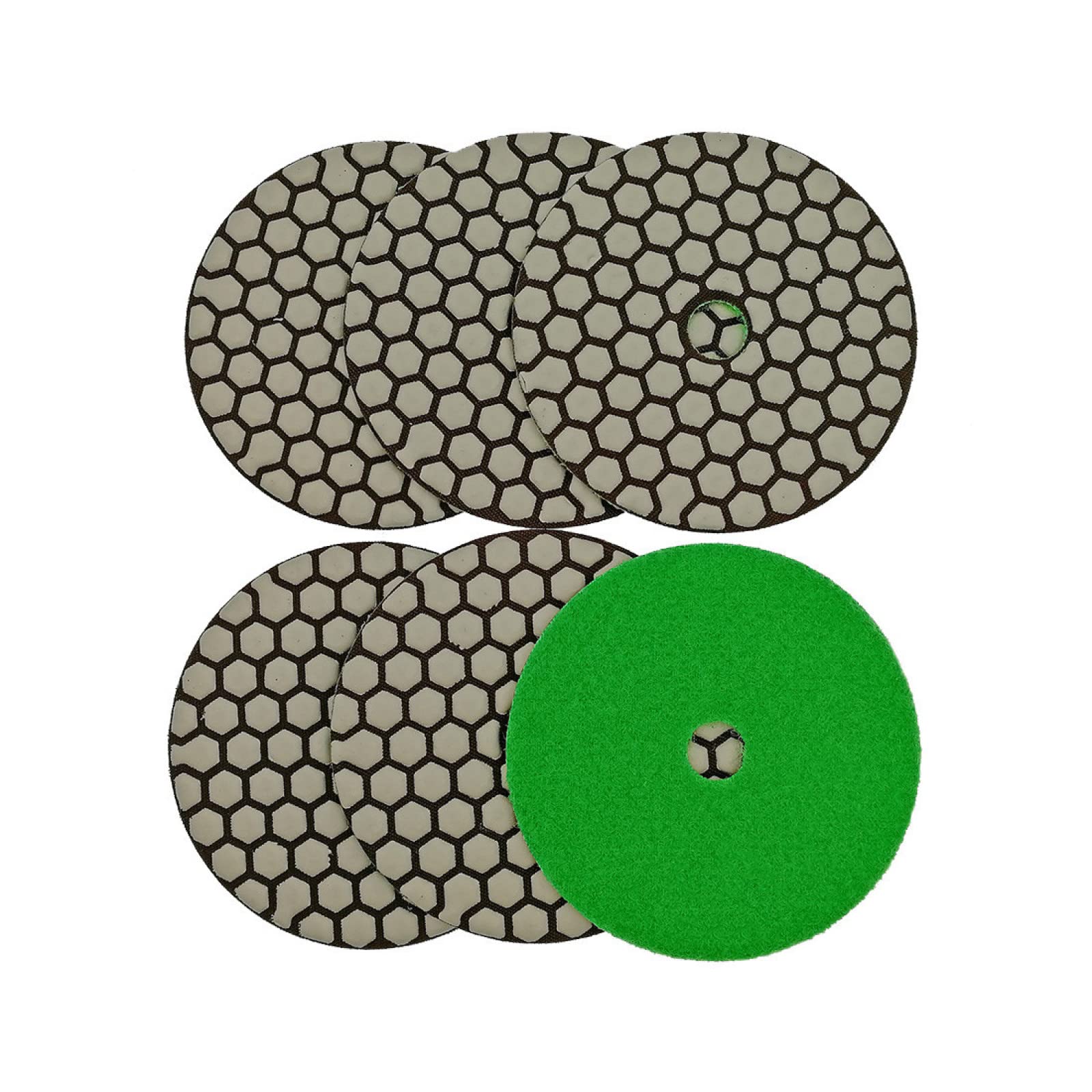 Almohadillas pulidoras de diamante, 6 piezas de almohadillas de pulido en seco de 4"/100 mm n.º 800, diámetro de 4 pulgadas, disco de lijado flexible de diamante con unión de resina