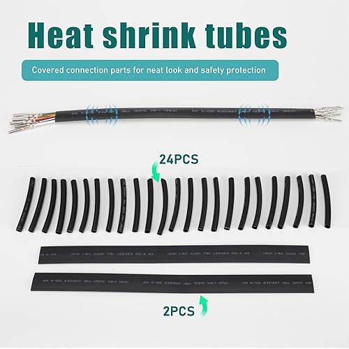 Miniatura 5 de MoKitDora Kit de arnés de extensión de cableado de manillar de 12 pulgadas para modelos Harley Touring Electra Glide Road King FLHTCU 1996-2006