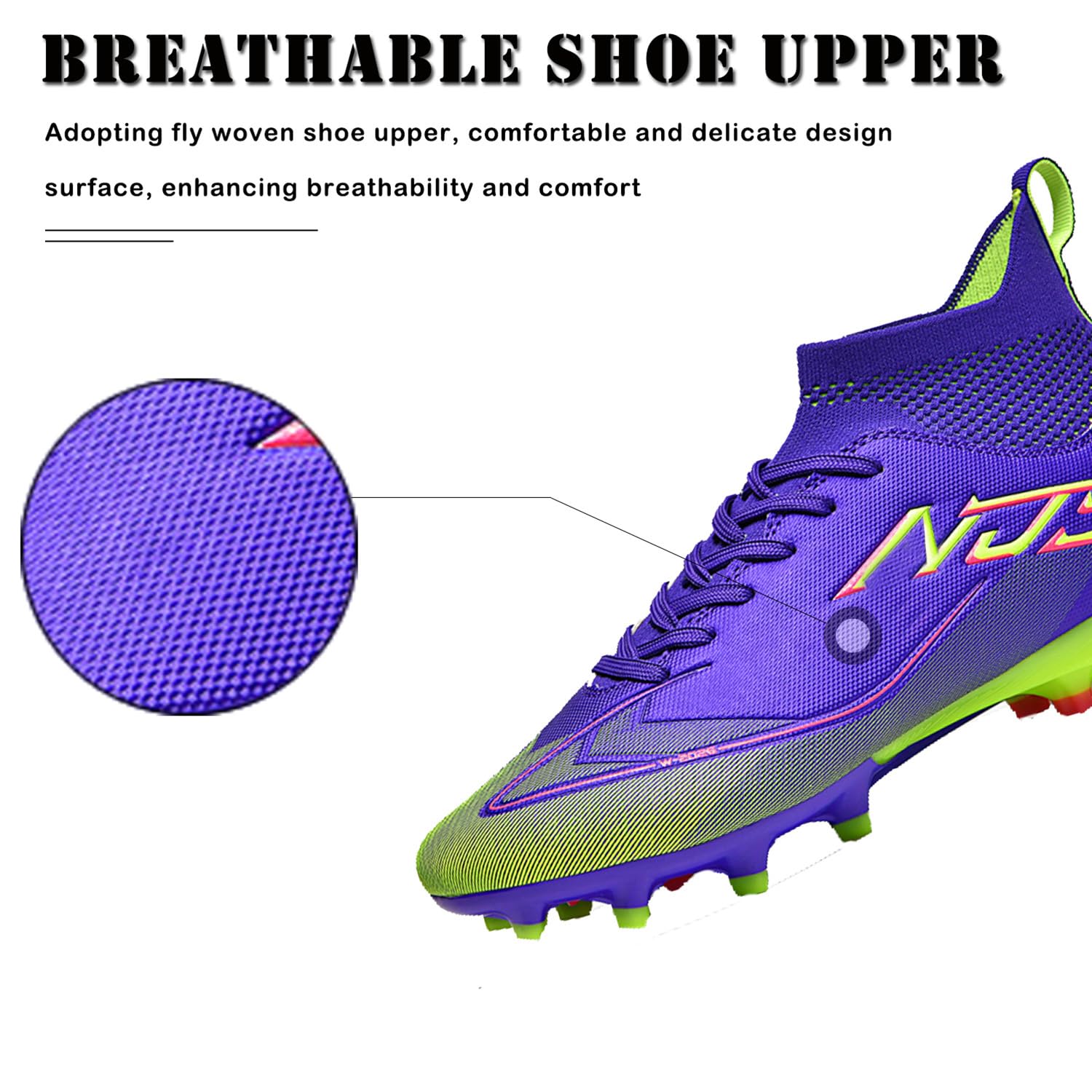 Zapatillas de Fútbol Hombre Profesionales Atletismo Calzado de Fútbol Zapatillas de Deporte Entrenamiento para Césped Artificial Futbol de Competición