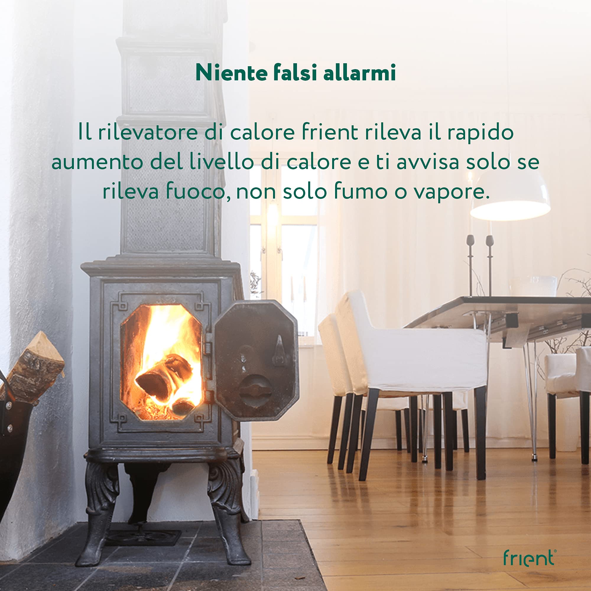 frient Sensore Antincendio Wireless | Alimentazione a Batteria | Zigbee | Compatibile con Homey, Home Assistant e SmartThings