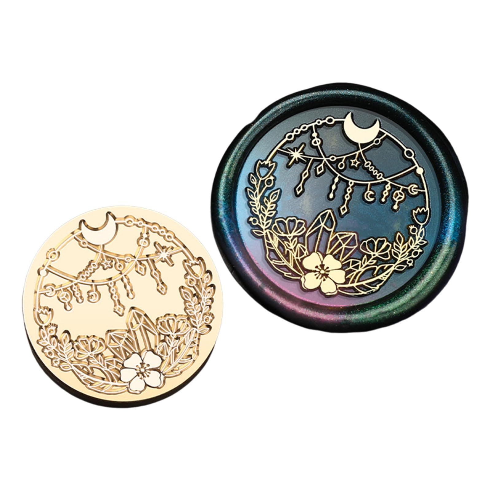 NEWFT Astronomical Series Waxed Seal Stamp Compasses Sealing Waxed Stamp for Invitation Envelopes Cards Letter Decoration Seal Astronomical Series Sealing