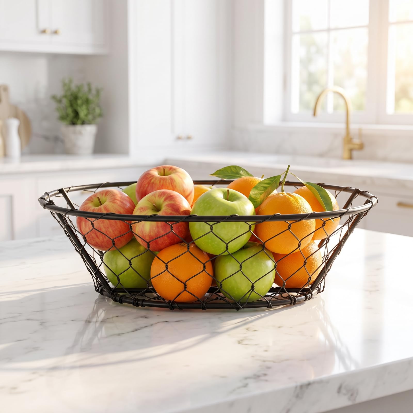 MagiDeal Metal Negro Elegante | Versátil, Funcional, Cesta Alambre Hierro, para Cocina