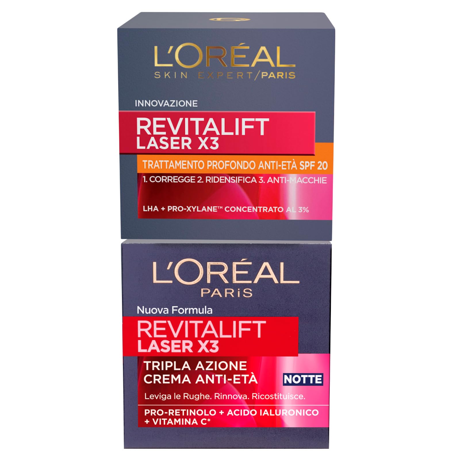 L'Oréal Paris Revitalift Laser X3 Tratamiento Antiedad Noche y Profundo
