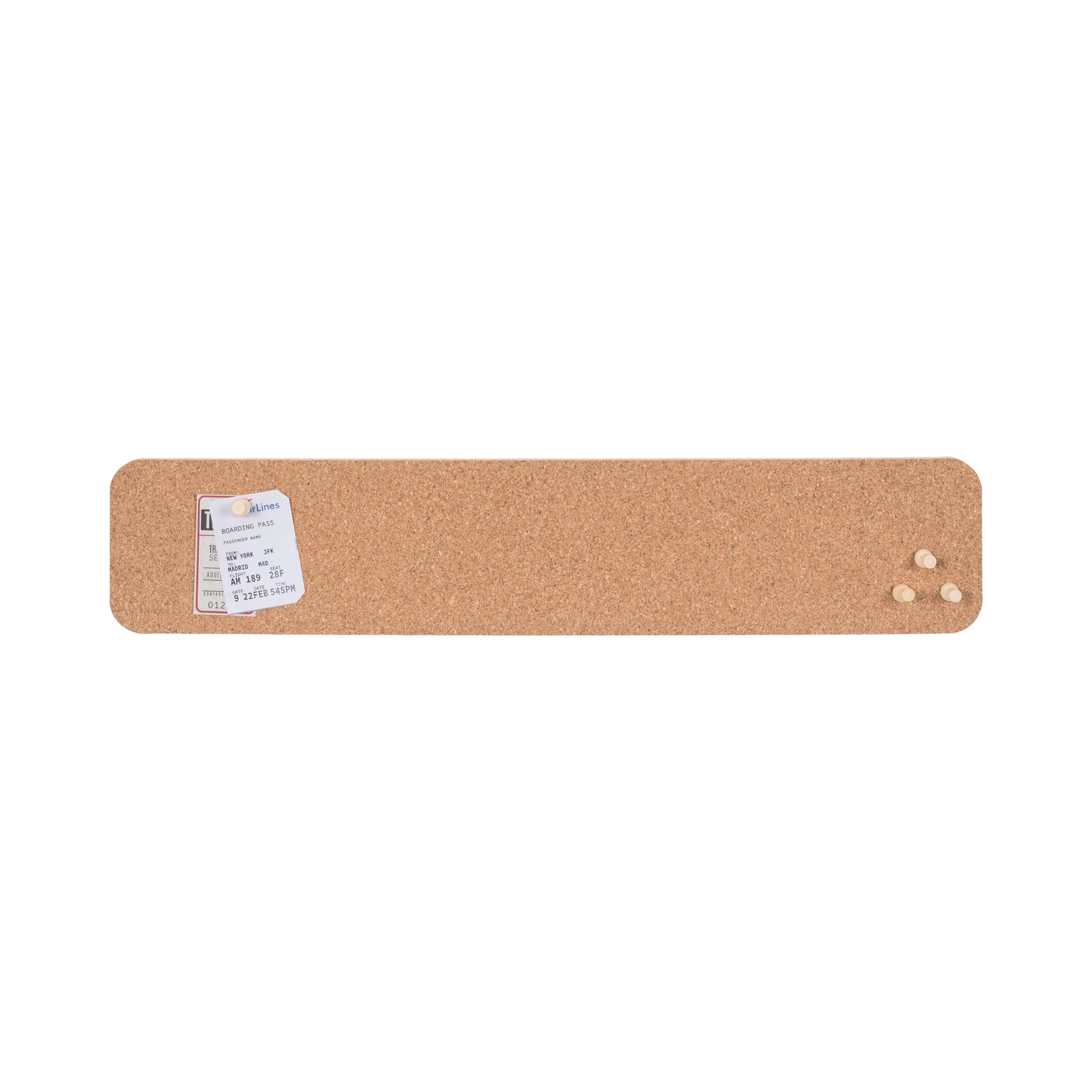 Bi-Office Eco Frameless Cork Board, 50x10cm, Double-Sided Natural Cork, Stripe, Frameless