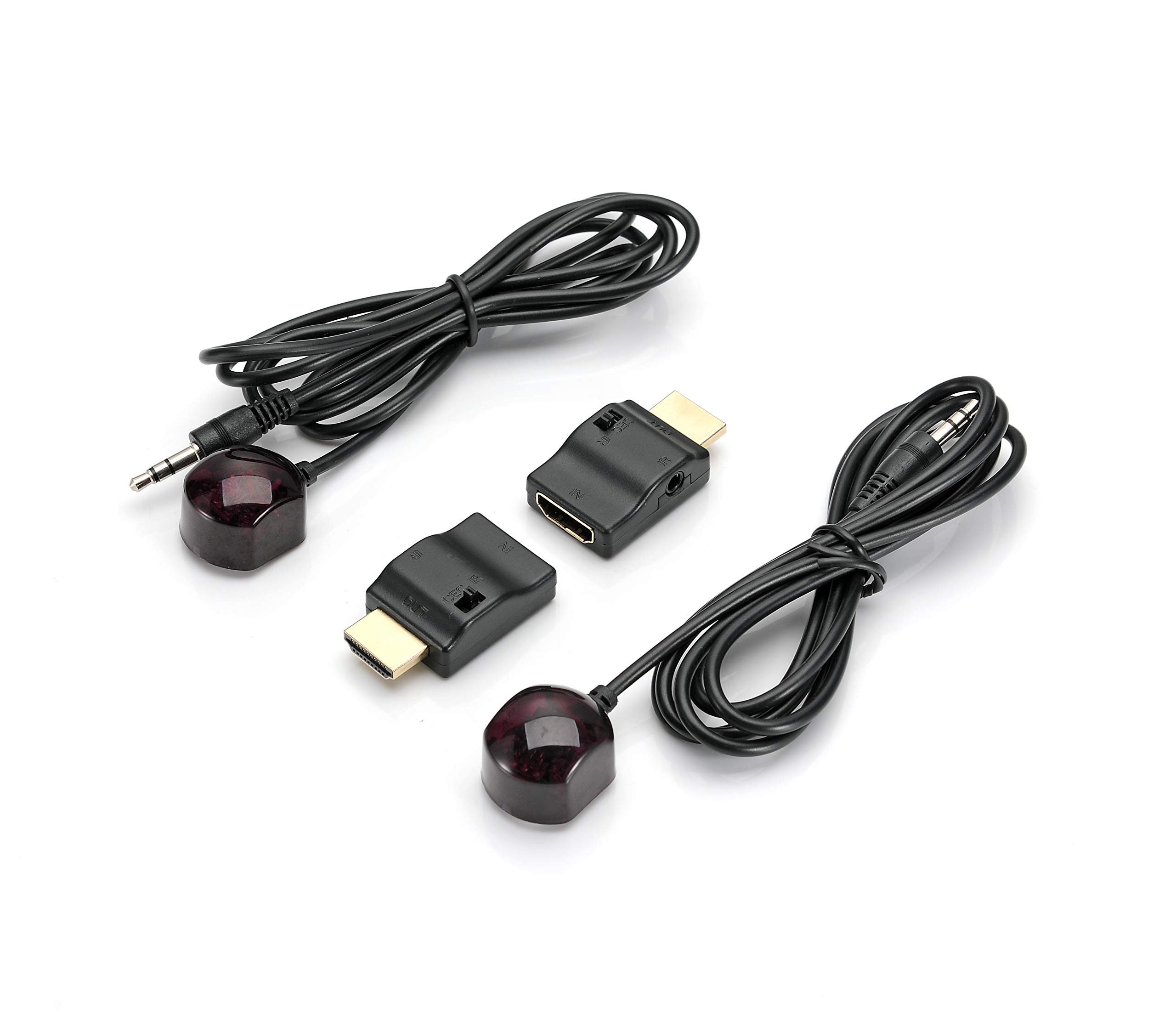 IR Extender Over HDMI Cable, IR Repeater kit IR Receiving Sensor 70 Feet to Remote Control Hidden Devices, 2pcs HDMI CEC Blocker adapters + IR Receiver + IR Emitter