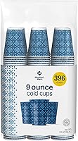 Member's Mark 9 oz Paper Cold Cups (360 ct) - Sturdy Blue Floral Disposable Cups for Home & Business
