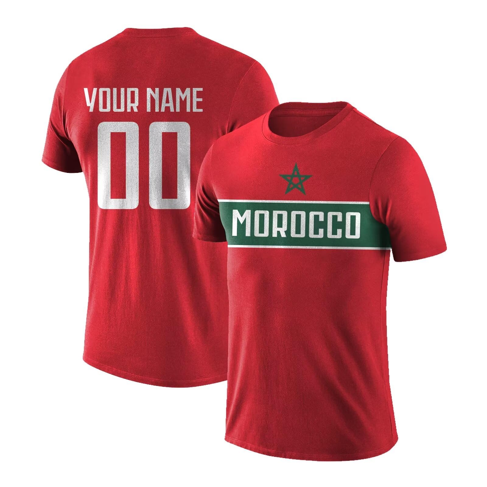 Custom Soccer Jersey Personalized Morocco Shirts Add Your Name Number Sport Fans Gifts for Men Women Youth