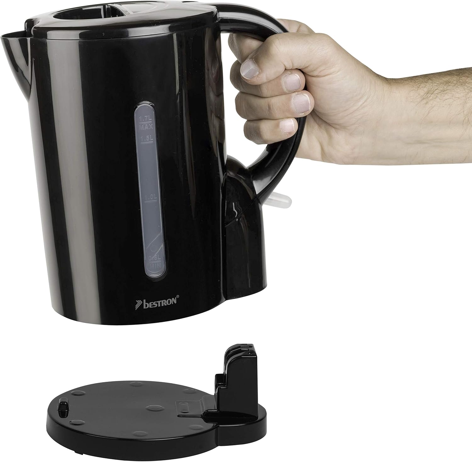 Bestron Kettle with automatic cooking stop, 1.7 litres, 2200 watts, black