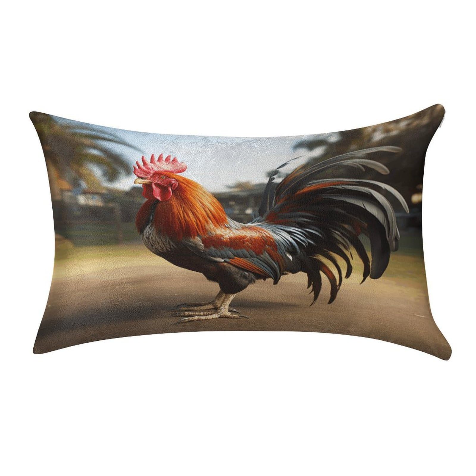 VstaDank Proud Rooster Throw Pillow Cover 12"×20" Ultra Soft Pillowcase Cozy Lumbar Pillow Shell Gold Velvet Exquisite Decorative Cushion Sham Protector for Couch Sofa Bedroom