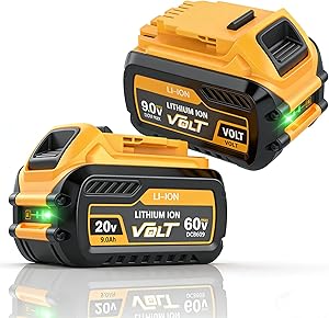 2 X 20V/60V 9000mAh FlexVolt XR Akku für Dewalt DCB609 DCB606 DCB612 DCB184 DCB546 DCB200 DCB201 DCB182 kompatibel mit 18 …
