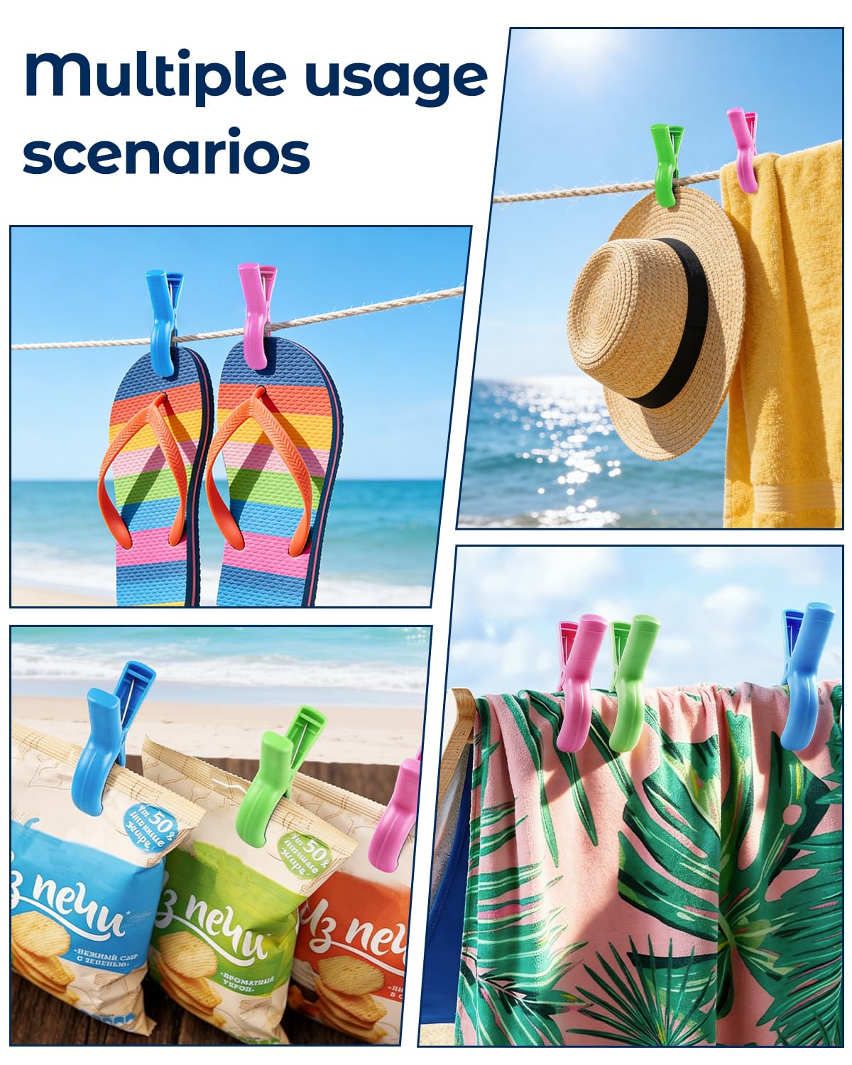 Best Beach Towel Clips for 2026: Wind-Top Picks 2 Lunirve 10 Pack Beach Towel Clips Heavy Duty Large Beach Essentials Chair Pool C — product photo