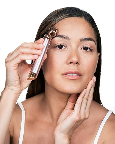 Miniatura 6 de Finishing Touch Rodillo y masajeador facial vibratorio de contorno impecable, cuarzo rosa